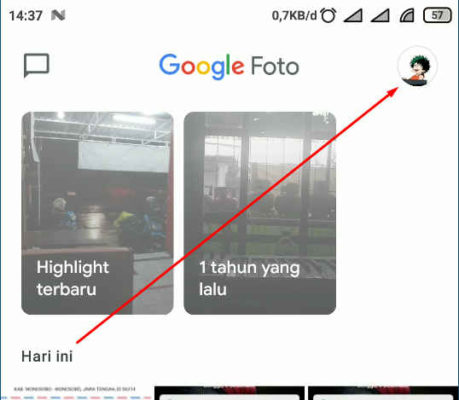 pilih menu profile google photos