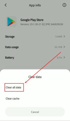 Bersihkan Data Cache Google Play Store