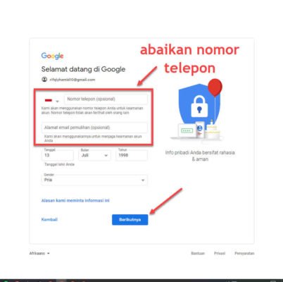 Cara Membuat Akun Gmail Tanpa Nomor HP