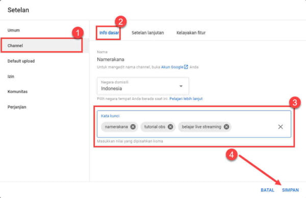 2 Cara Mengisi Kata Kunci Channel Youtube Agar Mudah Ditemukan
