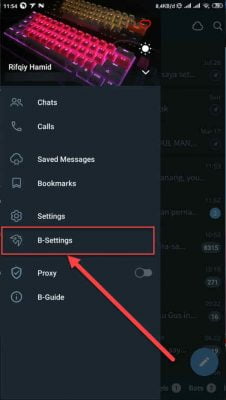 pilih b-settings