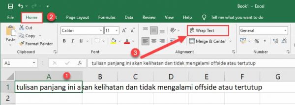 Cara Membuat Teks Panjang Menjadi Satu Kolom Di Excel mudah