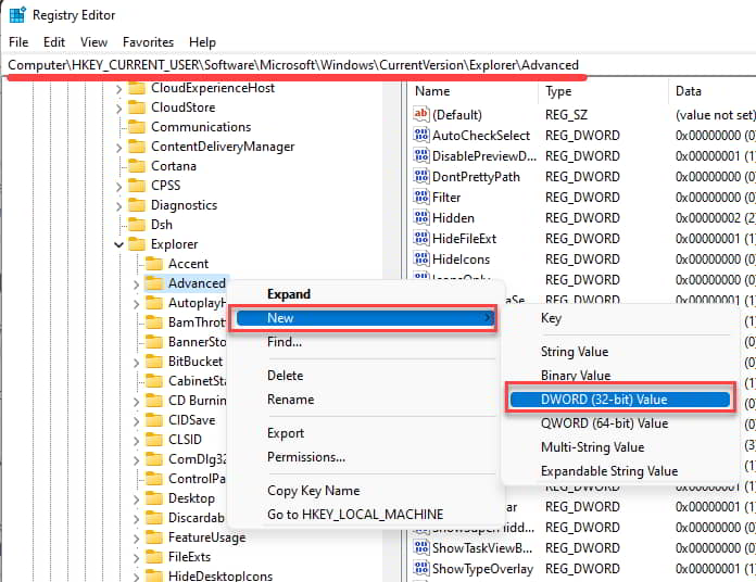mengecilkan taskbar windows 11 dengan registry editor